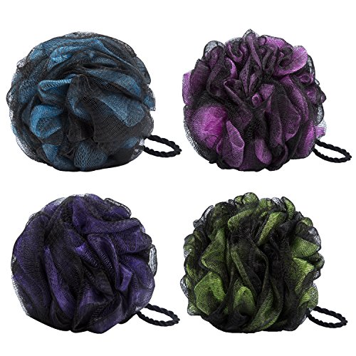 VANKINE Loofah Bath and Shower Sponge 4-Pack (75g/pcs),Large Mesh Pouf Exfoliating Bath Sponge Body Scrubber Puff VANKINE Loofah Bath and Shower Sponge 4-Pack (75g/pcs),Large Mesh Pouf Exfoliating Bath Sponge Body Scrubber Puff