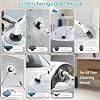 Electric Spin Scrubber for Bathroom,Power Cleaning Brush with 7 Replaceable Brush Heads, Adjustable Long Handle, Cordless Electric Shower Scrubber for Home, Floor, Kitchen & Car - 3