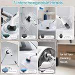 Electric Spin Scrubber for Bathroom,Power Cleaning Brush with 7 Replaceable Brush Heads, Adjustable Long Handle, Cordless Electric Shower Scrubber for Home, Floor, Kitchen & Car - Image 5