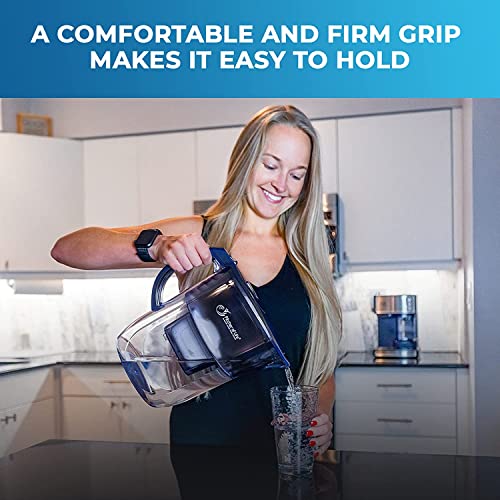 Pitcher of Life Alkaline Water Filter System + 119 Alkaline Beverages Recipe Book | pH 8.5-9.5 | Removes 99% Lead Chlorine | Adds Minerals | 2-Month Filters | NSF Certified