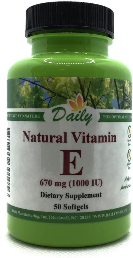 Daily Manufacturing All Natural Vitamin E 1000 IU (670 mg