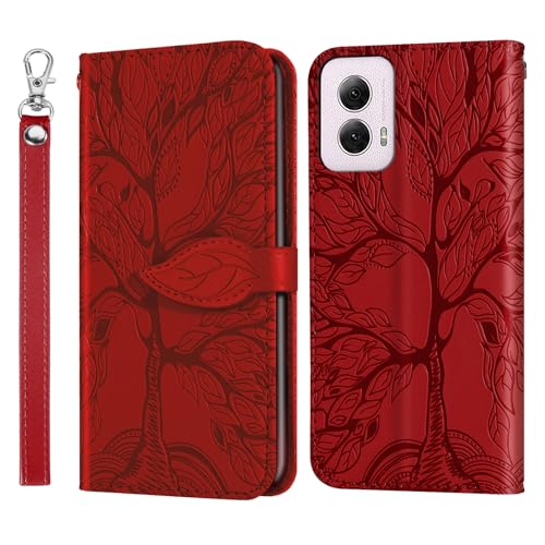 Étui portefeuille Moto G Stylus 2024 haut de gamme en cuir PU rouge royal
