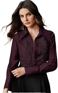 Pataka Devi Women Pure Cotton Formal Shirt with Tonal Lace Detailing, Soft Breathable Fabric, Regular Fit Office Wear Top ... Price In India