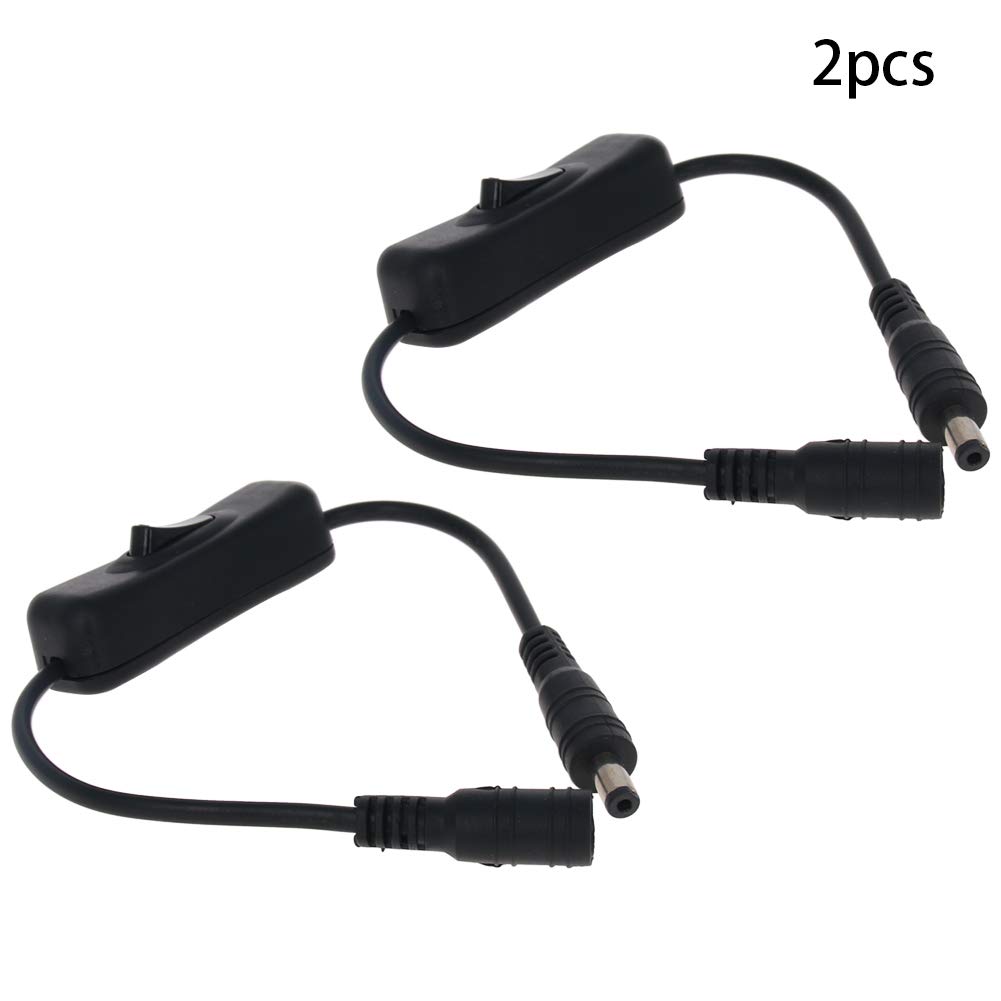 Othmro 2Pcs LED Controller DC Connector Strip Light Inline On/Off Switch Cable LED Tape Connector Track Lighting Connectors for LED Strip Lights DC Power Adapter Connector 0.21x0.08inch