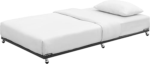 Miniatura 6 de KB Designs - Marco de cama nido de metal enrollable doble con ruedas, color blanco Blanco,Banana,Glacier,Jengibre miel,Miel Mostaza