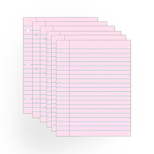 Miniatura 3 de School Specialty 087155, papel de repuesto para cuaderno con 3 agujeros de 8 1/2 pulgadas x 11 pulgadas, color rosa (paquete de 100 hojas)