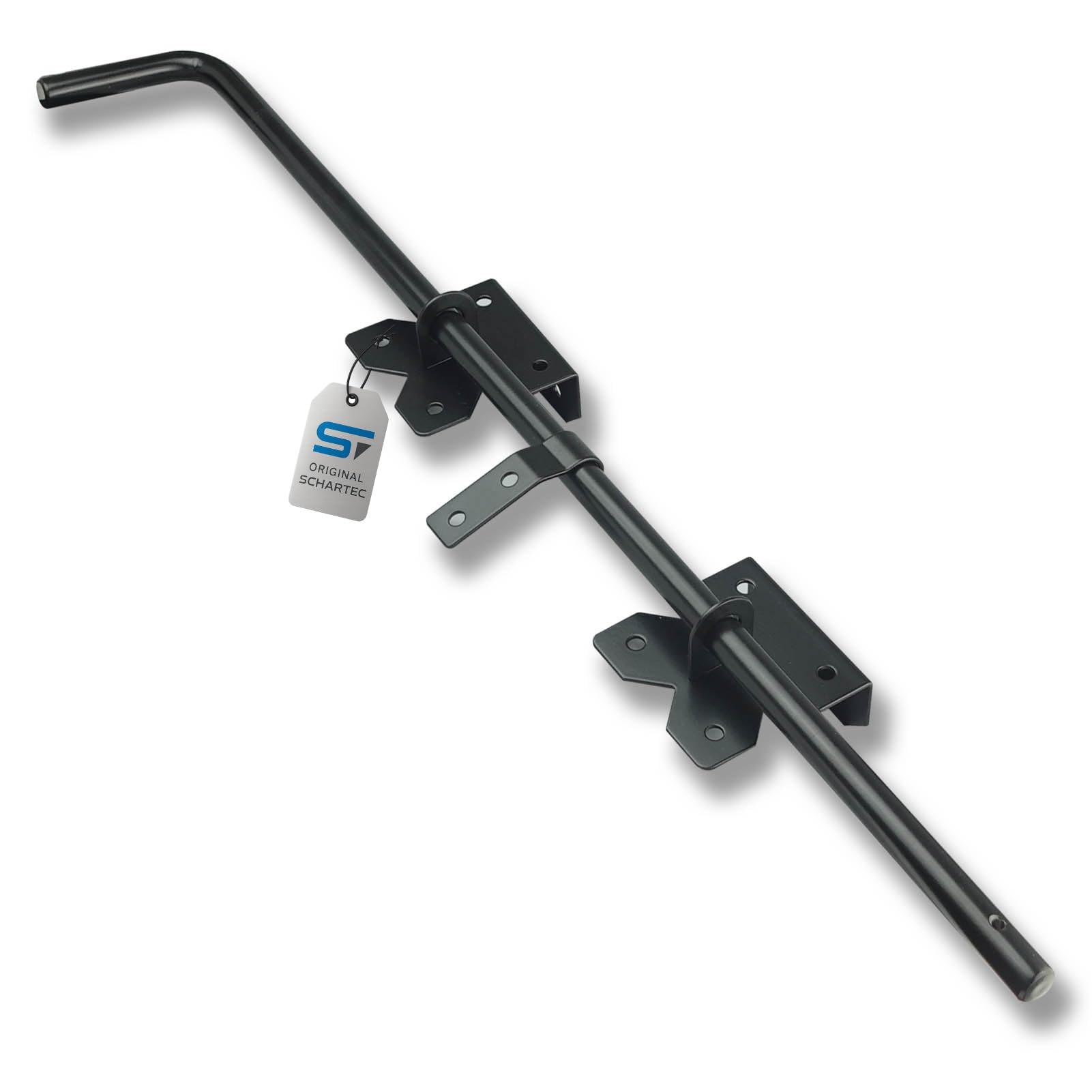 SCHARTECยฎ Premium Gate Drop Bolt 610 mm Black galvanised 24 inch for Wooden Gates Floor Lock Bolts Ground Socket Drop Stick