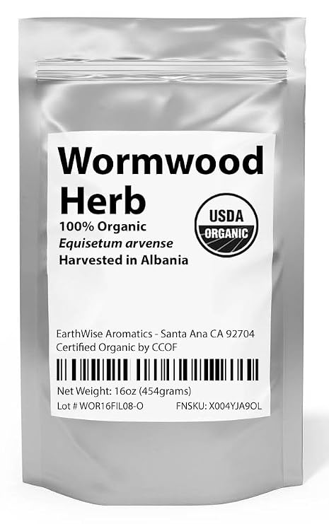 Organic Wormwood Herb - 1lb (16oz) - Herbal Tea - 100% Certified USDA Organic - EarthWise Aromatics