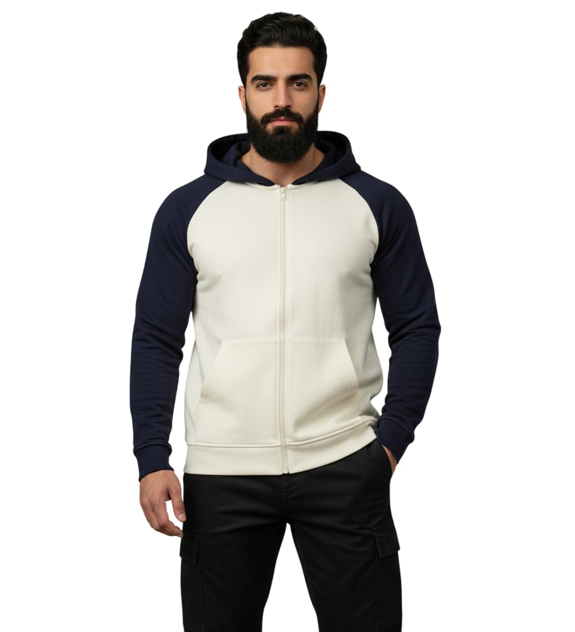 Men’s Colorblock Hoodie||Zip-Up Sweatshirt with Pockets ||Casual Cotton Blend Jacket for Men || Hoodie for Mens