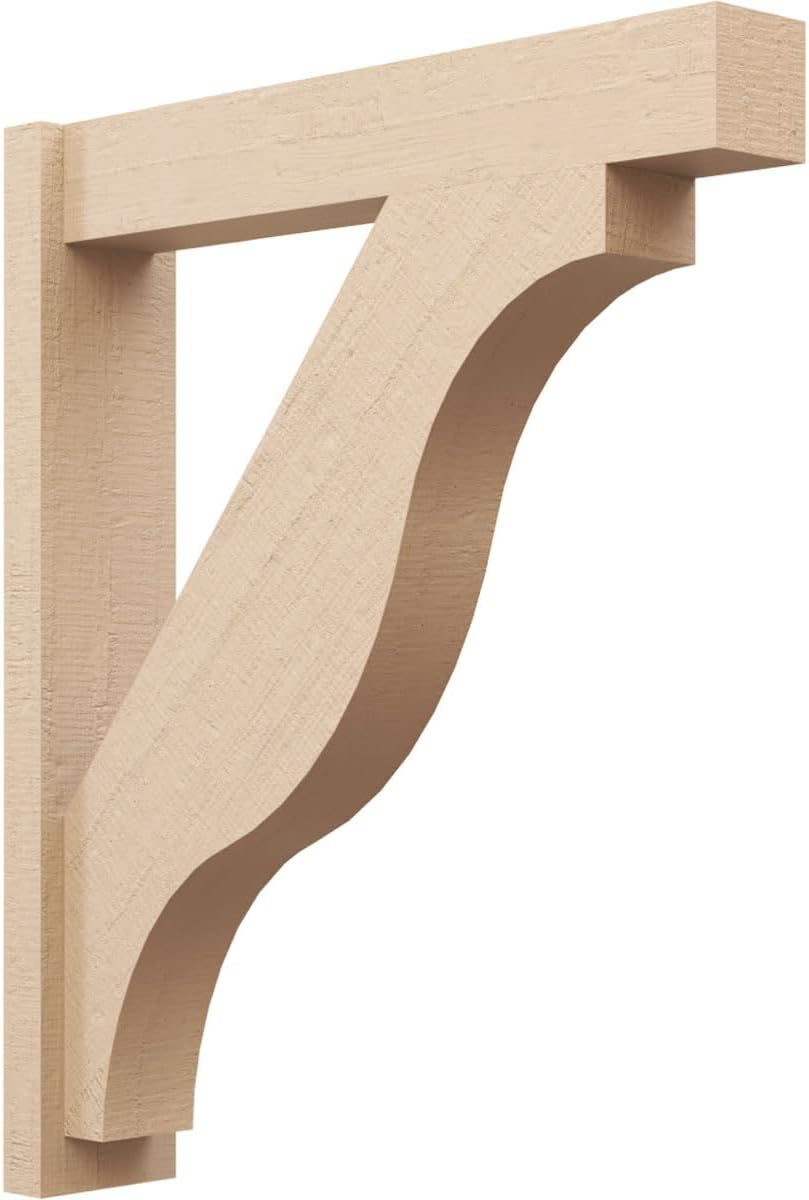 Ekena Millwork 6"W x 30"D x 36"H Funston Block Rough Cedar Woodgrain TimberThane Outlooker, Primed Tan