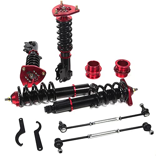 KILOAUTO Adjustable Coilovers Suspension Kit fit for 2011-2015 for Hyundai Genesis Coupe Coilover Struts Spring Shocks(Red)