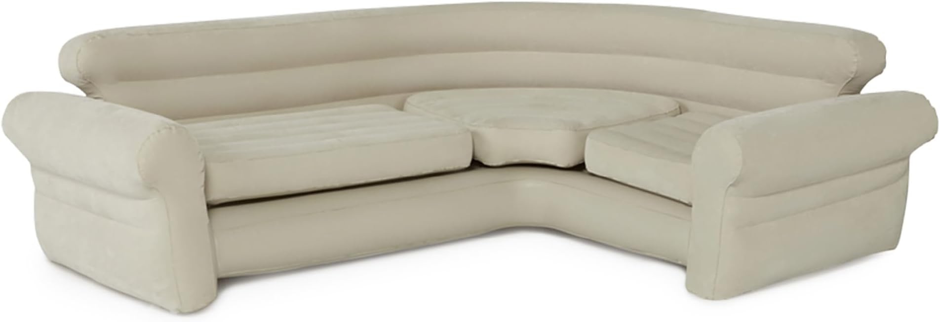 Intex Inflatable Corner Sofa, L-Shaped Couch with 880 lb. Weight Capacity, 2-in-1 Valve for Easy Indoor Setup, 101" x 80" x 30”