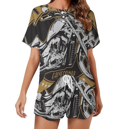 Ensemble de pyjama pour femme Club De Motards sleepwear léger vêtements de nuit ete