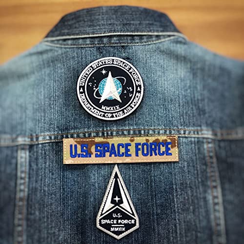 Oysterboy 4Pcs United States Space Force (Ussf) Department Of The Air Force Mmxix & America Flag Tactical Decorative Applique Hook & Loop Backing Patch For Combat Uniforms Cosplay Costume Clothing #TOP6