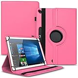 Tablet Schutz Hülle kompatibel mit Jay-tech Tablet PC TXE10DS TXE10DW TXTE10D TXE10DW2 hochwertiges Kunstleder mit Standfunktion 360° Drehbar Cover Universal Case von NAUCI, Farben:Pink