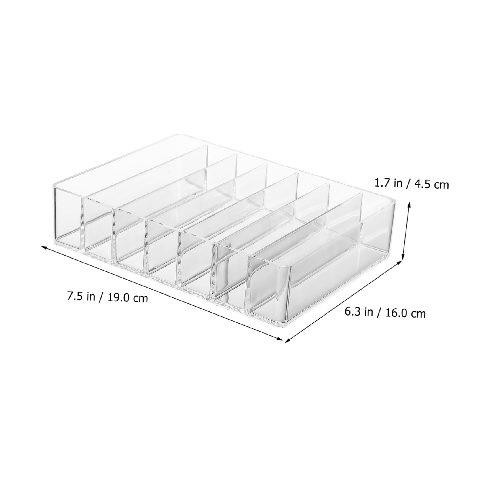 Anneome Lidschattenpaletten Organizer Moderner Make Up Organizer aus Acryl 2 Stück mit 7 Fächern mit Flachem Boden Vielseitig für Schubladen