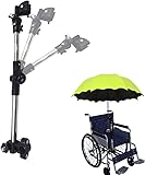Umbrella Mount Holder, 180° Adjustable Umbrella Holder for Stroller, Hole Diameter 0.8-1.3cm,Umbrella Clamp Bike Umbrella Stretch Mount Stand Holder for Baby Stroller, Wheelchair, Walker, Rollator