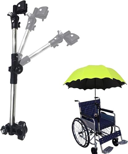 Umbrella Mount Holder, 180° Adjustable Umbrella Holder for Stroller, Hole Diameter 0.8-1.3cm,Umbrella Clamp Bike Umbrella Stretch Mount Stand Holder for Baby Stroller, Wheelchair, Walker, Rollator
