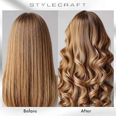 StyleCraft Stay-Temp Black Gold Professional Curling Iron with Extra-Long Thumb Grip, Extended Barrel, Marcel