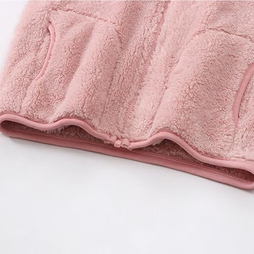 Winter Chunky Coats for Girl Long Sleeve Hoodless Warm Jackets Polar Fleece Solid Jacket 2025 Full Zipper Plain Coat4