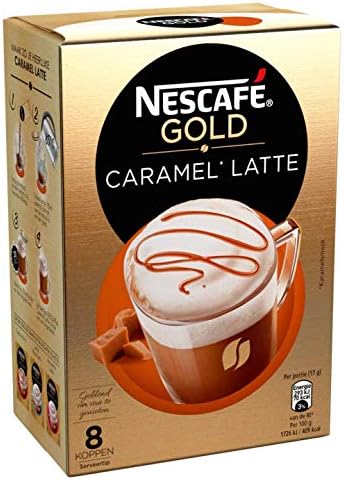 Nescafe | Instant Coffee | Latte Caramel | 8 Sticks Per Pack 136gr/4.80oz