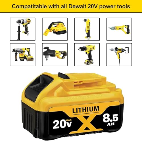 Image of 2PACK 8500mAh Replace for Dewalt 20V Max Batteries Compatible with Dewalt 20V Cordless Power Tools and Chargers