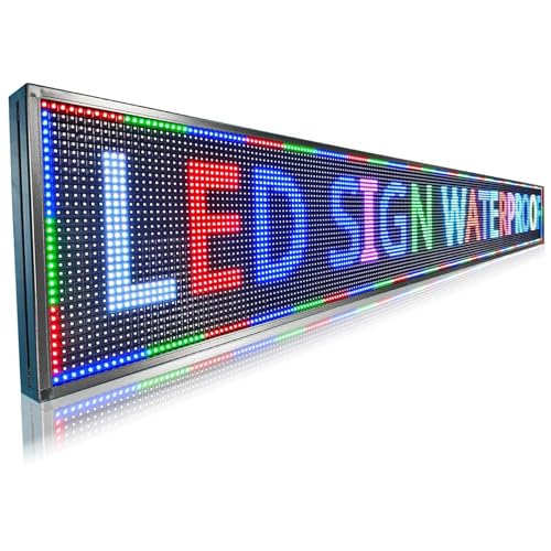 Programmable Scrolling Led Signs, Digital Display Screen Outdoor Waterproof, Open Neon Signs, Electronic Message Board,for Business Store Advertising Restaurant Window, P10 115''X14''