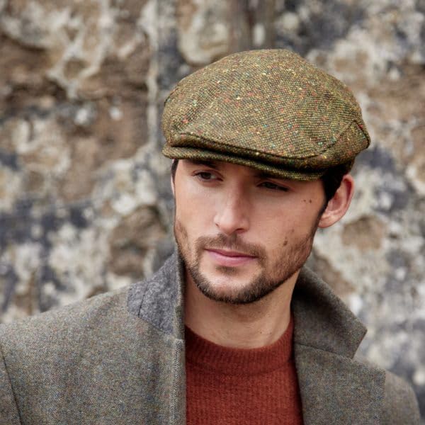Image of Irish Newsboy Flat Cap for Men Made in Ireland, 100% Irish Wool