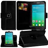 Seluxion Schutzhülle mit Standfunktion 360 ° Universal S Farbe schwarz für Alcatel One Touch Idol Mini