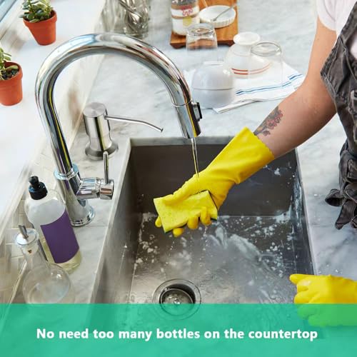 Soap Dispenser for Kitchen Sink, Built in Sink Soap Dispenser (Brushed Nickel), Countertop Soap Dispenser Pump with 47" Extension Tube kit, No Need to Fill Little Bottle Again (Longer Thread Shaft) by OHiHi - Image 5