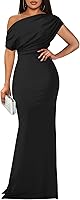 YMDUCH Women's Sleeveless Off-Shoulder Bodycon Maxi Evening Dress - Elegant Formal Party Gown
