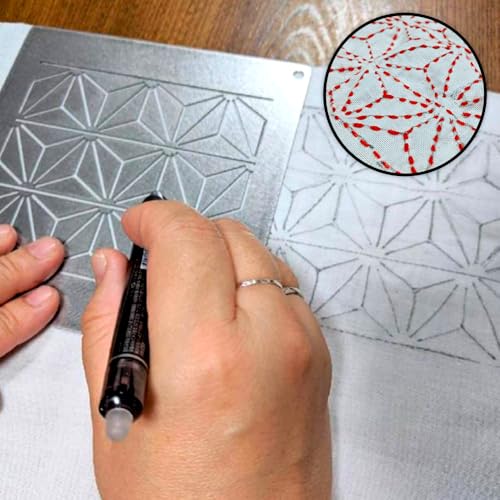 刺し子 金型 麻の葉 図案 15cm×15cm 刺繍 刺しゅう ステンレス おうち時間