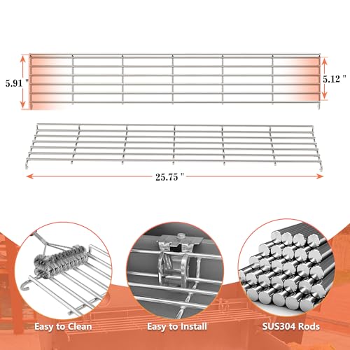 KATEEDY 66044 Stainless Steel Warming Rack for Weber Genesis ll E-310, ll S-310, II S-335, II SE-310Grills, Grill Parts for Weber Genesis ll 300 Series Gas Grill Grate, 304Stainless Steel by KATEEDY - Used condition - Image 3