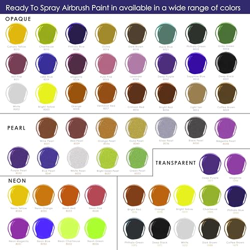 Image of U.S. Art Supply Airbrush Paint Set, 24 Color Deluxe Kit, 1-oz Bottles