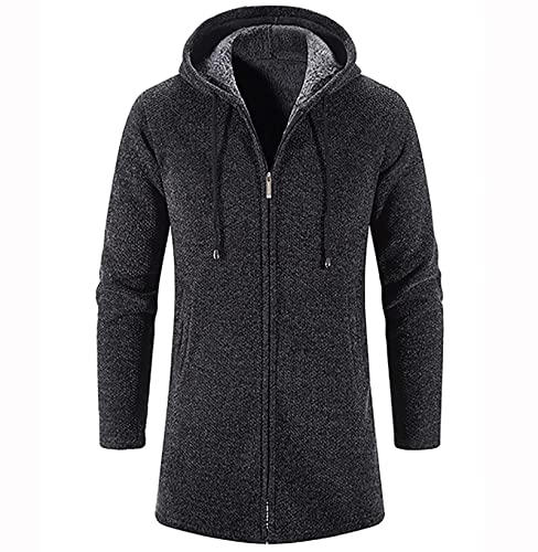 SKYWPOJU Hooded winterjas jas mannen lange slim fit mannen jas winter premium zakelijke jas mannen wol wollen jas mannen lange trenchcoat jas windjack - Image 3
