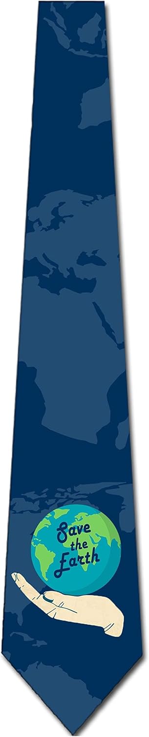 Three Rooker Earth Day Ties Mens Global Warming Space Necktie