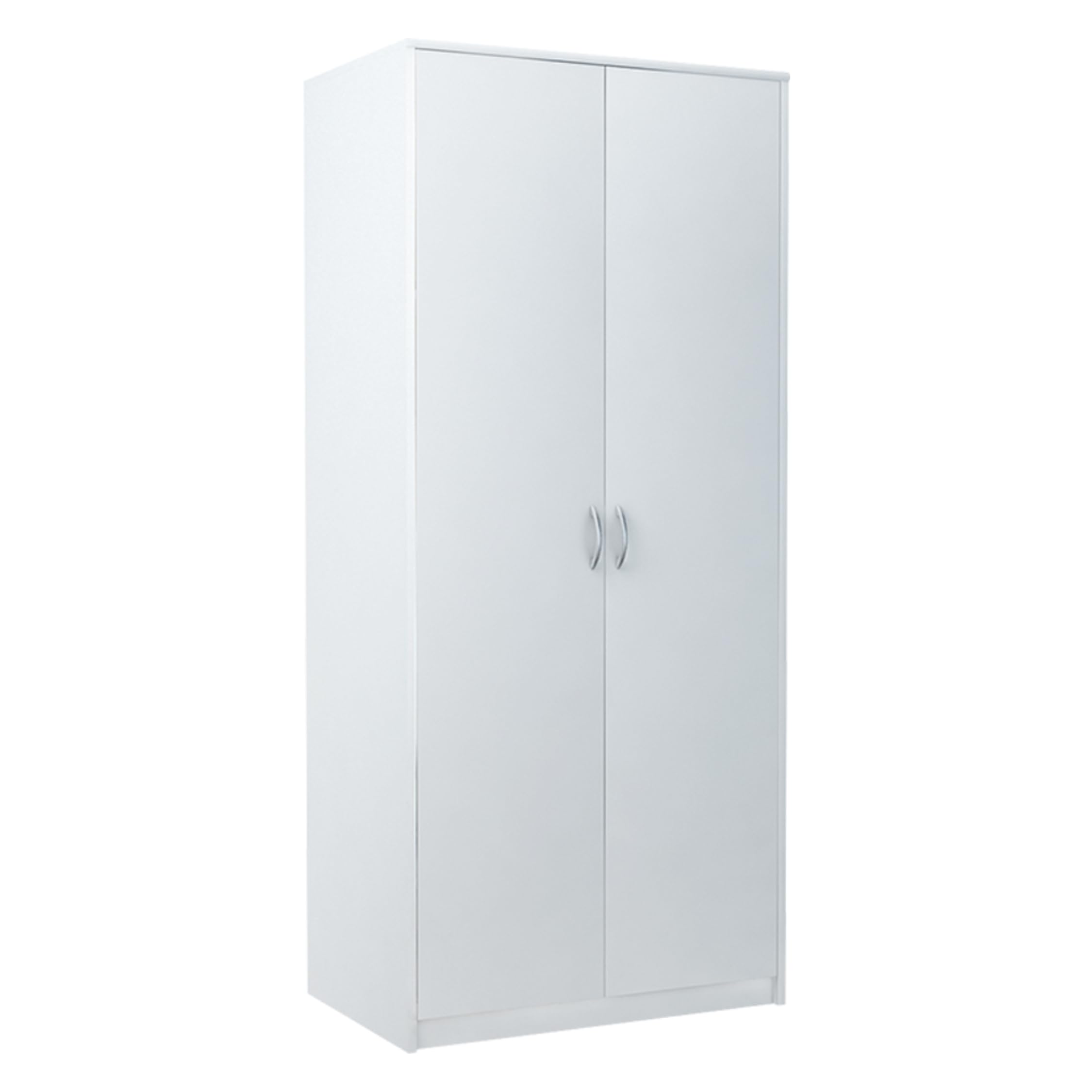 Home Collective Kleiderschrank mit 2 Türen 1 Kleiderstange 1 Einlegeboden Garderobenschrank 85 cm breit Schrank Matte Oberfläche aus laminierter Platte ideal für Schlafzimmer Wohnzimmer Flur Weiß