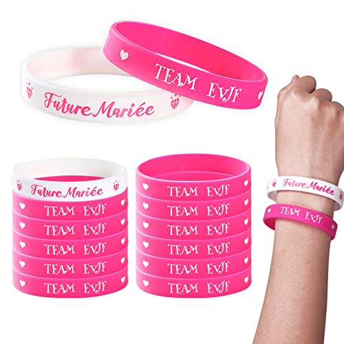 Jiahuade Lot De 12 Bracelets JGA Réglables,Bracelets De Mariée Déquipe, Enterrement De Vie De Jeune Fille,EVJF Accessoire,Kit Bracelet EVJF,Bride To Be Decoration