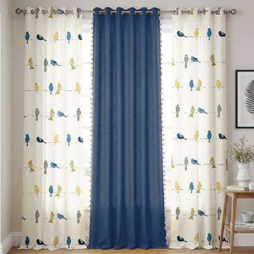 Urban Space 100% Cotton Curtains for Door, Combo Set of 3 Curtain...