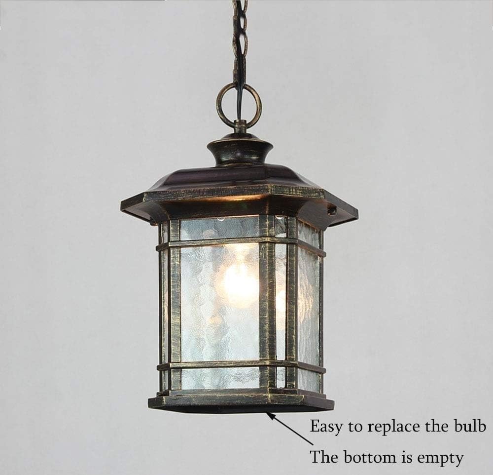 Lampy Zewnętrzne Na Słupach Oświetleniowych, Aluminiowe Lampy Ze Szkła, Żyrandol Zewnętrzny - Kwadratowy Ogród, Dziedziniec, Taras, Pawilon, Lampa Wisząca, Żyrandol(Jeden Kolor-17,5 * 29 Cm)