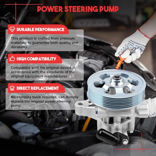 ASTOU Power Steering Pump with Pulley Compatible with 2008 2009 2010 2011 2012 for Honda Accord 2.4L Replacement 21-5495 56100R40A03 Power Assist Pump Assembly by ASTOU - Image 5