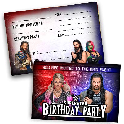 Wrestling Party Invitations Pack & Envelopes (WRITE ON) Click customize for prices