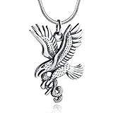 MATERIA 925 Silber Herren Kettenanhänger Adler mit Schlange - Silberschmuck Anhänger antik für Halskette + Box #KA-247