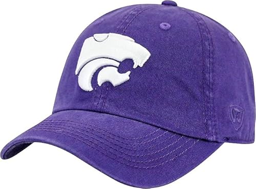 Collegiate Hats - Fitted Caps Adjustable Hats and Snapbacks Available (Adjustable Hat, Kansas State Logo Purple)