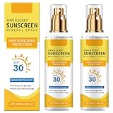 2PC Ultimate Hair and Scalp Sunscreen Spray SPF 30,Color-Lock UV Shield for Dyed/Highlighted Hair, Prevents Color Fade & Dryness, Non-Greasy Protection(100ml)