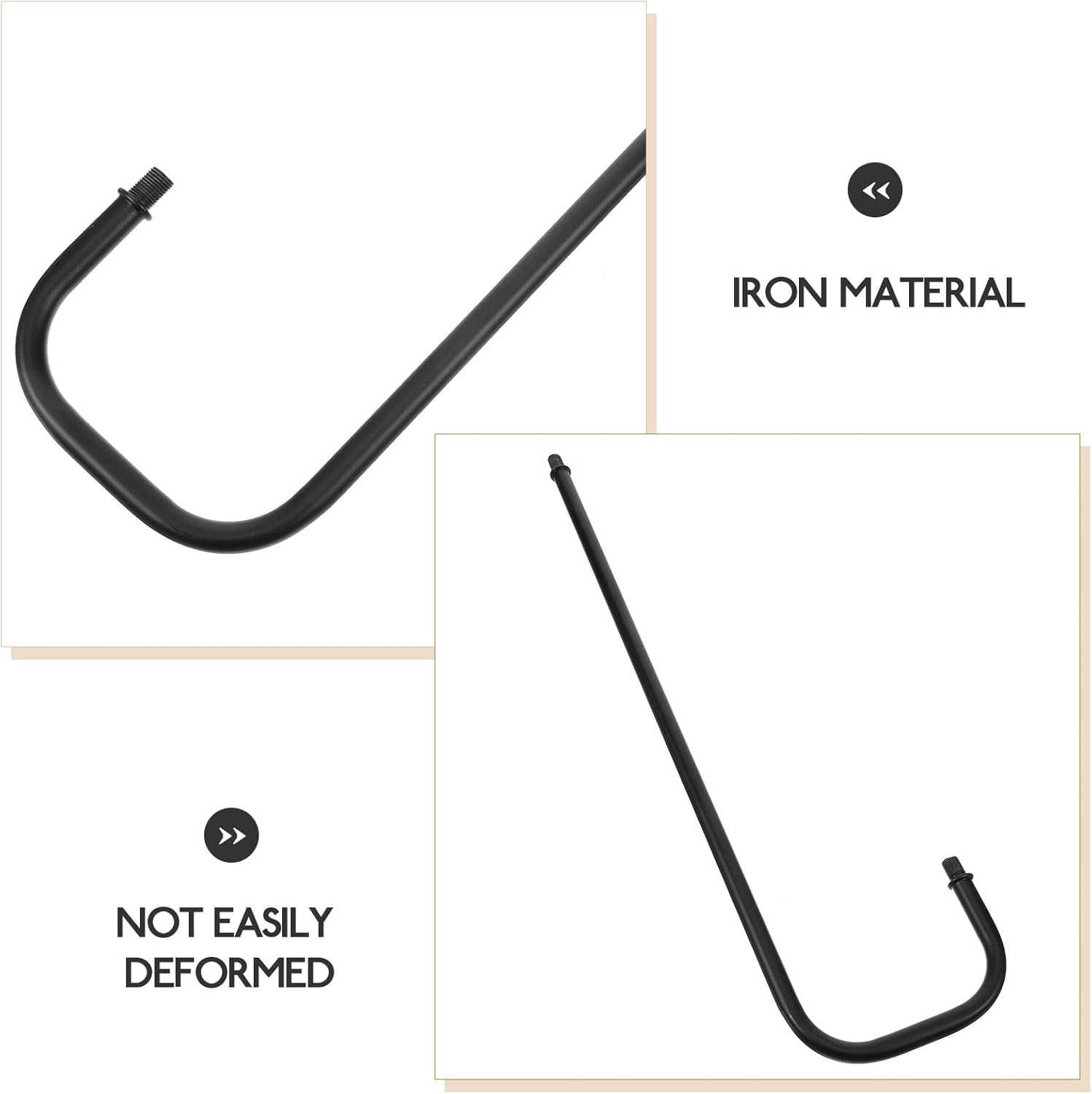 POPETPOP Curved Lamp Stem Replacement Part 18.11In M10 Threaded Table Lamp Rod for Desk Repair and Lighting Fixture Extension