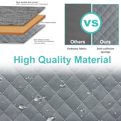 homyfort China Storage Containers - Dinner Plate Storage with Lid, Handles, Hard Shell Dinnerware Protectors for Moving Bowls, Saucer, Padded Protective Storage, 12x12, 2 Pack