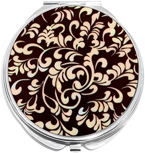 NewCharms Swirl Pattern Floral Iridescent Compact with Mirrors - Perfect Pocket and Purse Size Folding Mirror for Applying Make Up Anywhere image 3