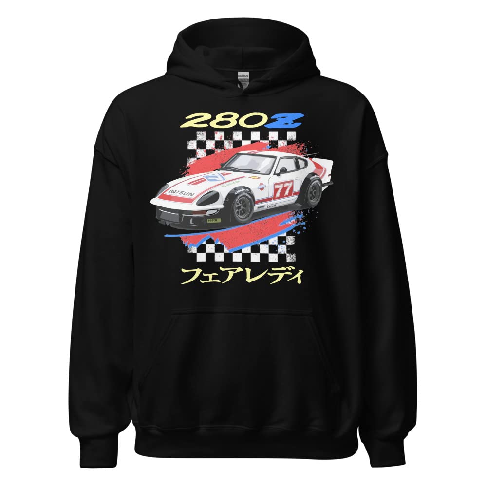 Retro Old School japoński samochód graficzny Datsun 280z Racer JDM bluza z kapturem