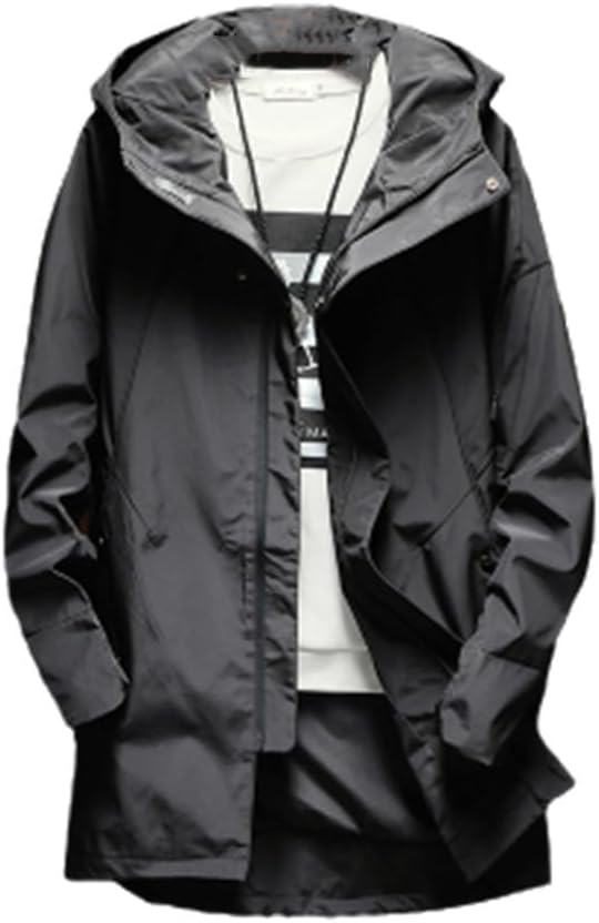 Dvbfufv Men's Spring Trench Coats Casual Coat Men Hooded Outerwear